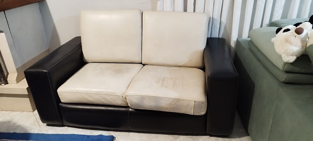 Sofá em pele usado