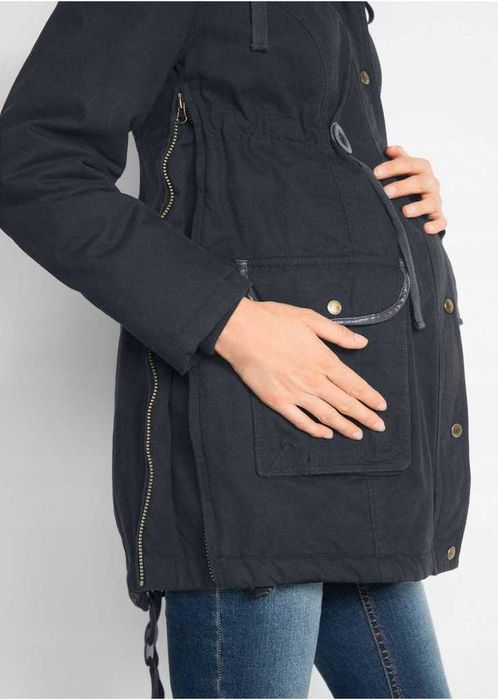 Kurtka ciążowa ocieplana z wkładką niemowlęcą 46 lub 48, z kapturem