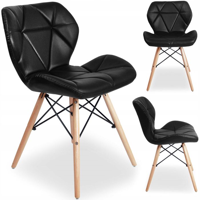 Krzesło Muret czarne pikowane