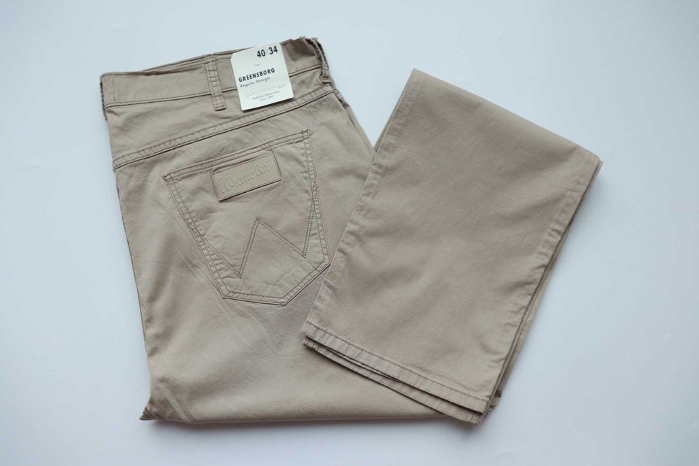 WRANGLER GREENSBORO W40 L34 spodnie męskie letnie cienkie nowe okazja