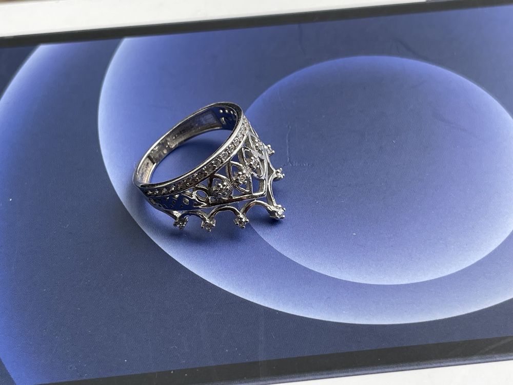 Klasyczna korona pierścionek srebrny