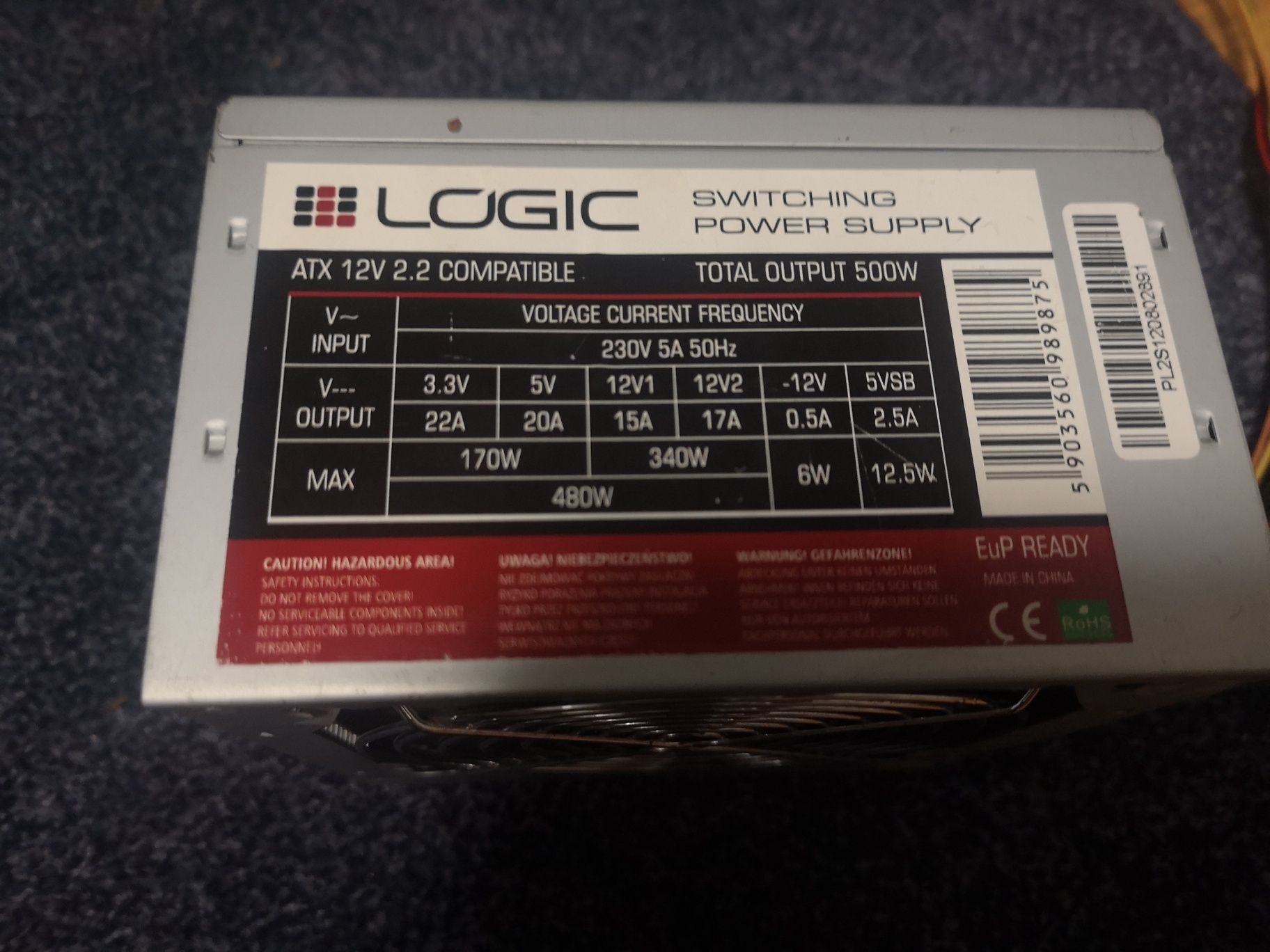 Zasilacz ATX 12V 500W Logic