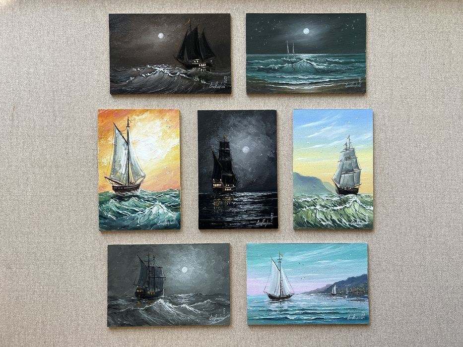 Картина маслом море