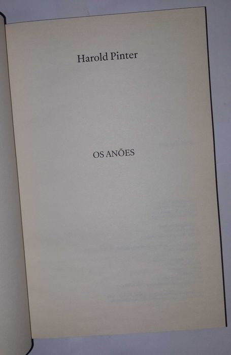 Livro PAR1 - Harold Pinter - Os Anões