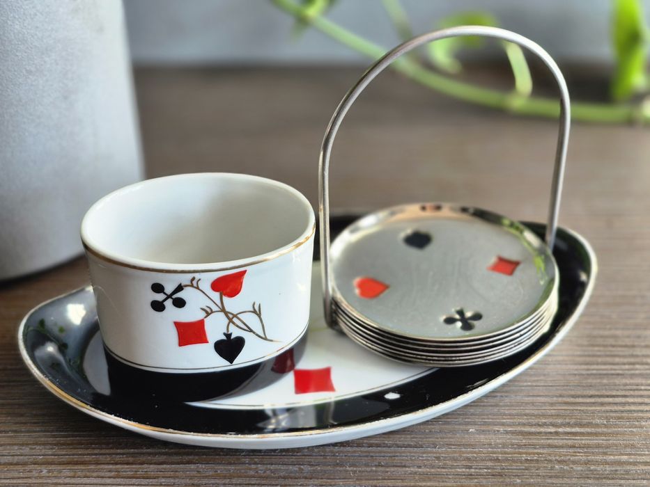 Zestaw brydżowy porcelana Ćmielów