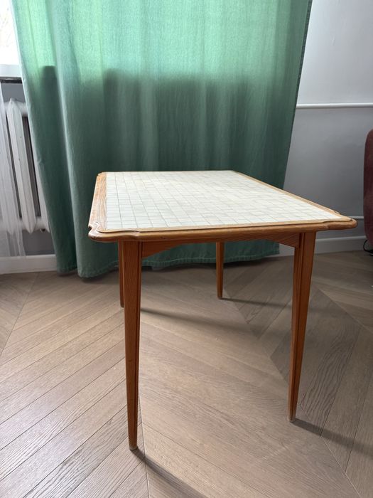 Stolik kawowy drewniany 51x76 retro PRL century modern