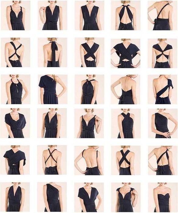 Brązowa sukienka koktajlowa elegancka maxi letnia wielofunkcyjna M 38