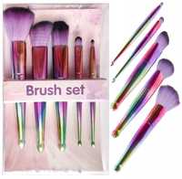 zestaw pędzli do makijażu 5 szt pędzle tęczowe brush set