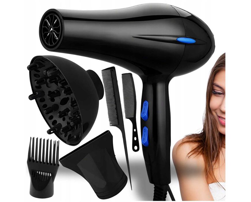 Suszarka do Włosów z Jonizacją Dyfuzorem 2w1 Włosy Koncentrator 1200W