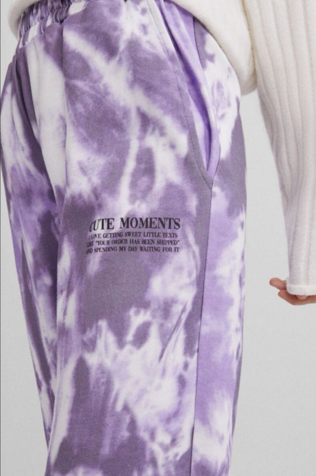 Tie dye bershka spodnie dresowe jogger joggery dresy rozm L