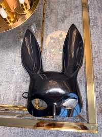 Maska czarna zająć zajączek Hellowen stojąca plastikowa seksowna uszy