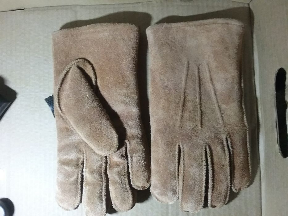 Перчатки ссср кожа, новые Варежки мех, Рукавицы  овчина, Рукавички