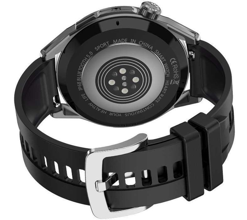Smartwatch Rubicon RNCE88-1 CzarnyPasek Silikonowy + Pasek Skórzany