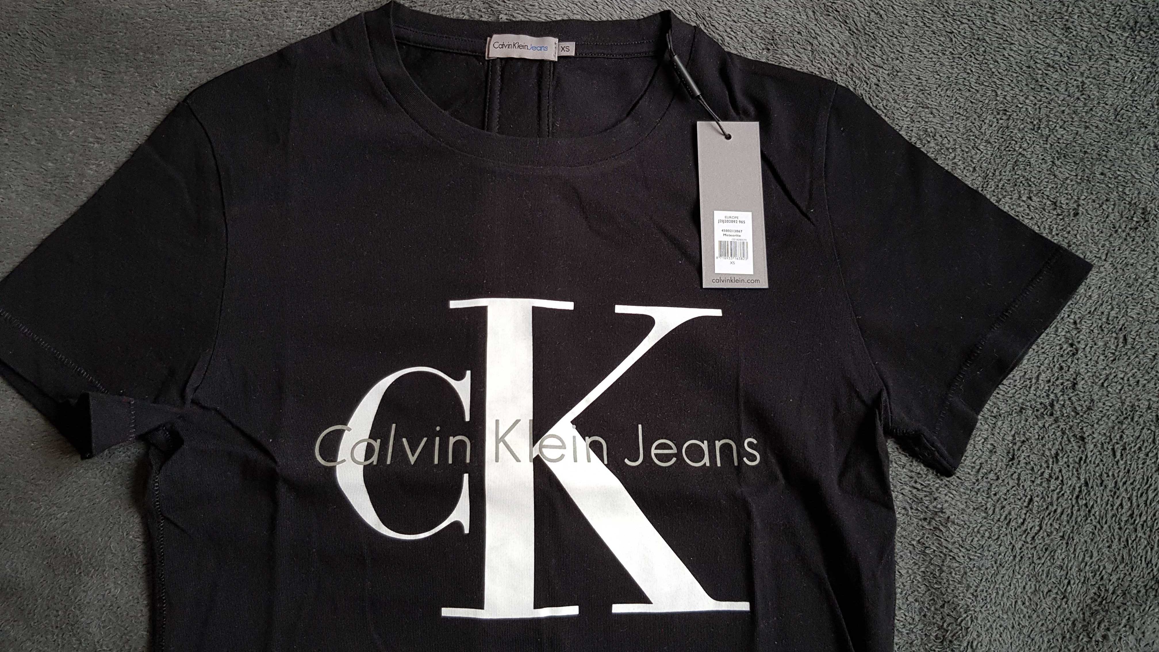 XS CK Calvin Klein Jeans t-shirt czarny nowy z metką