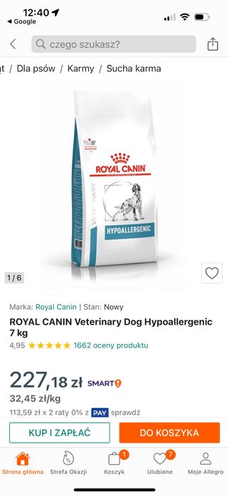 Royal Canin Veterinary Canine Hypoallergenic 7 kg