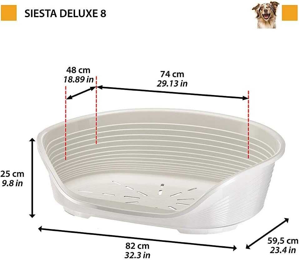 Лежак для собак котів  Пластикова лежанка для собак Ferplast 74x48x25