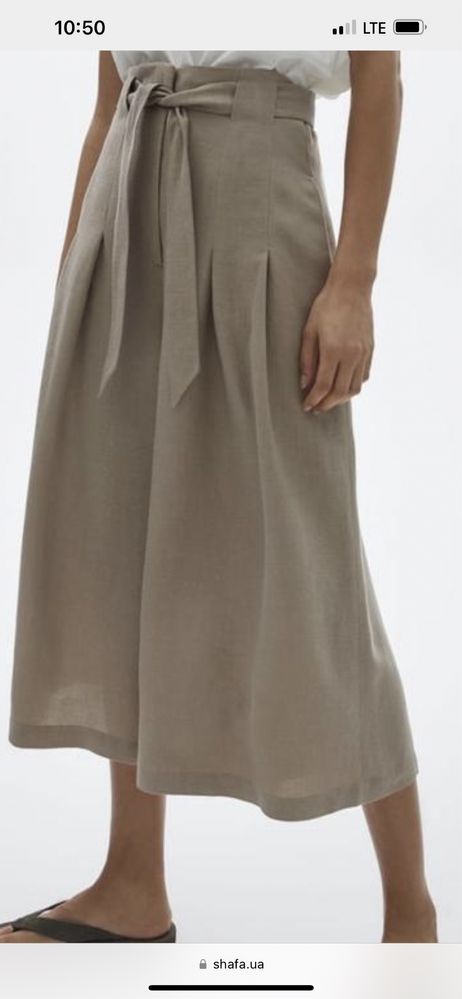 Новые брюки -кюлоты из льна белого цвета Massimo Dutti 36 р