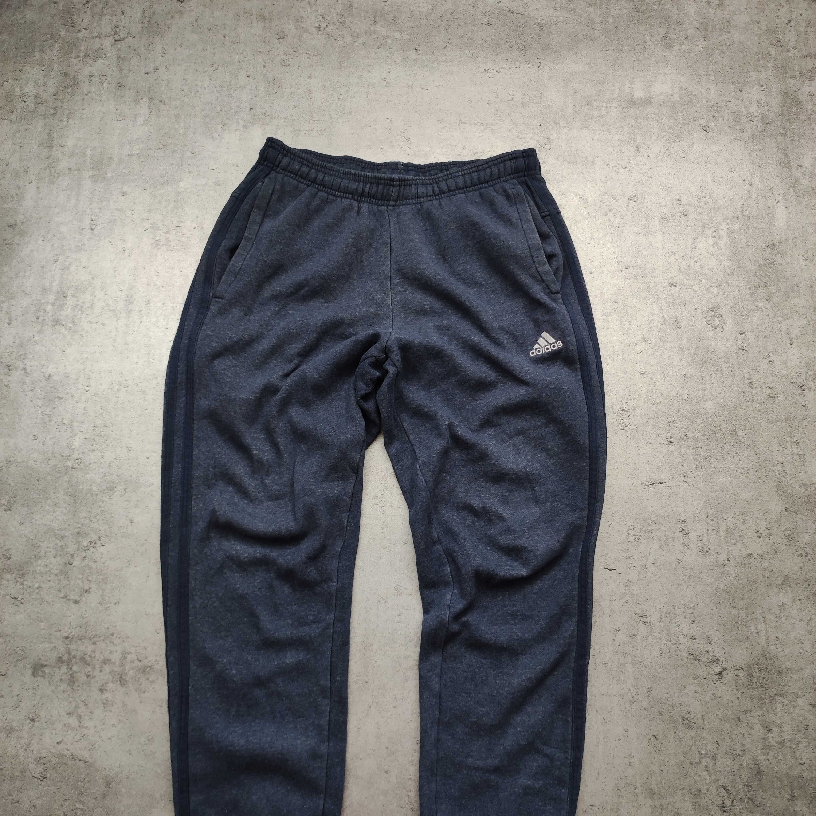 MĘSKIE Dresy Spodnie Sportowe Dresowe Bawełna Joggery Adidas Granat