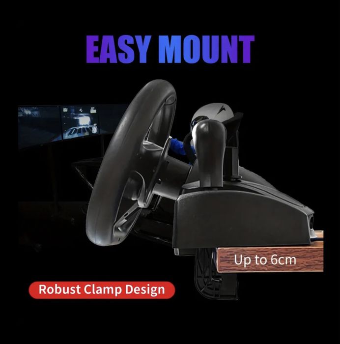 Ігровий руль  ALUCARD 270° для гонок. Повний комплект: педалі + КПП