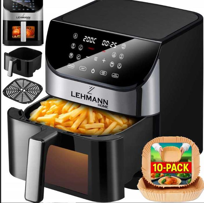 NOWA Frytkownica Beztłuszczowa Air Fryer 6L 1500W LCD 12 Programów