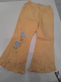 wójcik żółte letnie spodnie z kwiatkami