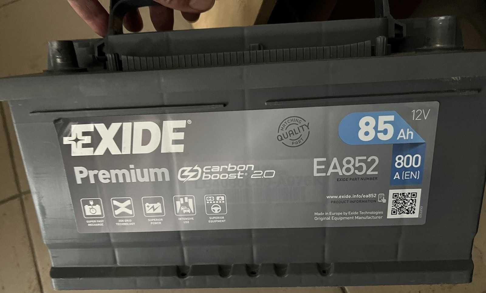 Акумулятор EXIDE Premium Carbon Boost 2.0 EA852 EN 6СТ-85Ah АзЕ 800A