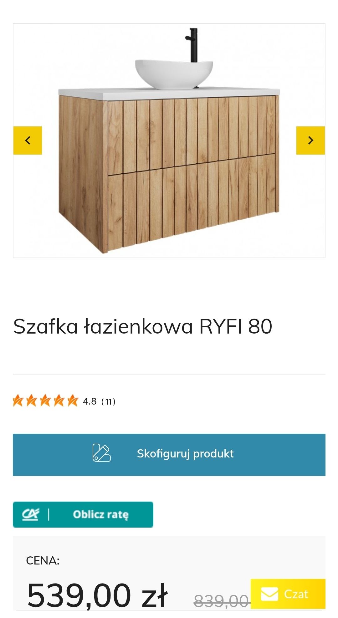 Szafka łazienkowa ryfi 80cm