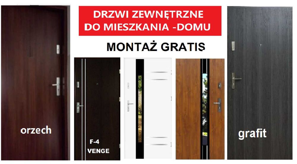 Drzwi zewnętrzne z montażem WEJŚCIOWE do mieszkania w bloku