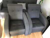 Sofa rozkladana  z dwoma fotelami