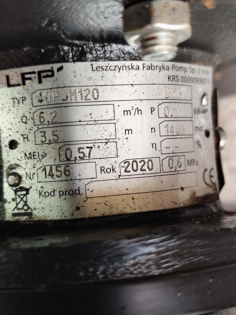 Pompa Obiegowa LFP Leszno 1 1/2 40PJM120