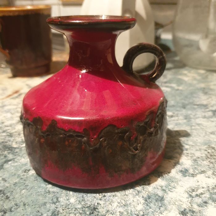 Klinker 1970s vase from Siershahner Feinsteinzeug / Mogendorf - German