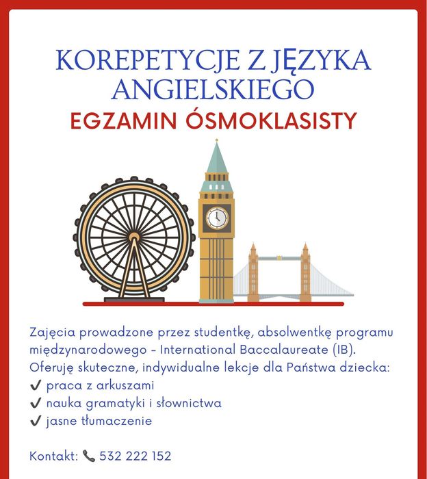 Korepetycje z języka angielskiego (poziom B2 i niższy)