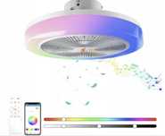Nowoczesna lampa sufitowa LED z wentylatorem i muzyką Blu
