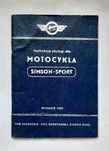 Instrukcja obsługi dla MOTOCYKLA SIMSON-SPORT 1958