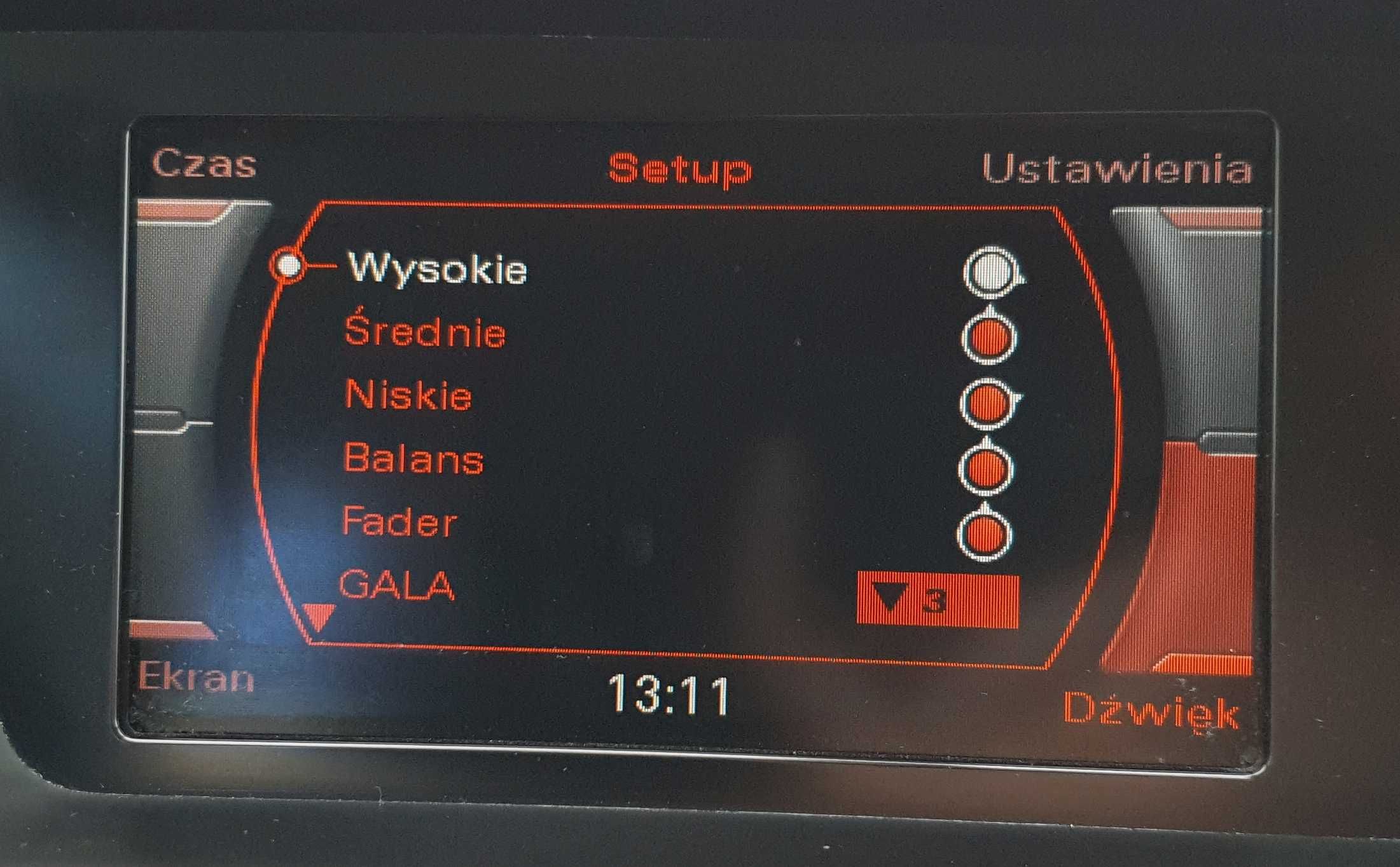 Audi A4 A5 Q5 CONCERT Symphony POLSKIE MENU Poziom Akumulatora