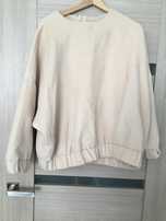 Beżowy camel ciepły polar bluza ze ściągaczami Oversize H&M 38 M