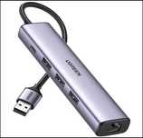 Хаб Ugreen CM475 USB 3.0-3xUSB 3.0/Type-C+RJ45+ПОДАРУНОК BASEUS Type-C