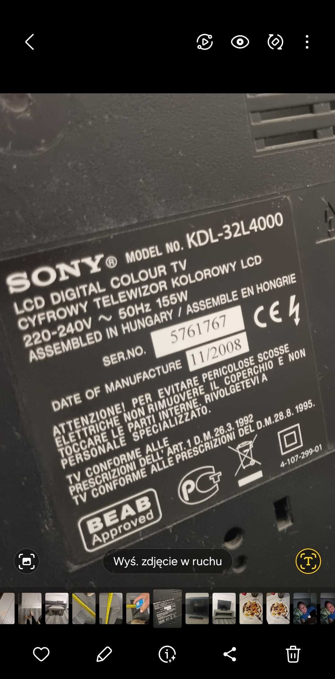 Telewizor marki Sony