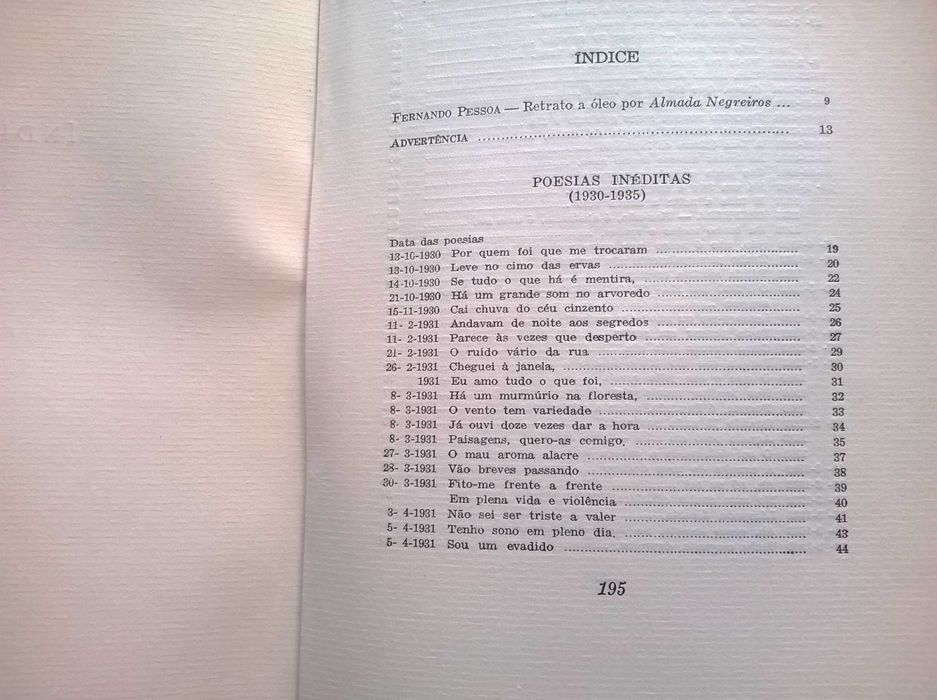 Poesias Inéditas (1919 / 1930) - Fernando Pessoa (portes grátis)