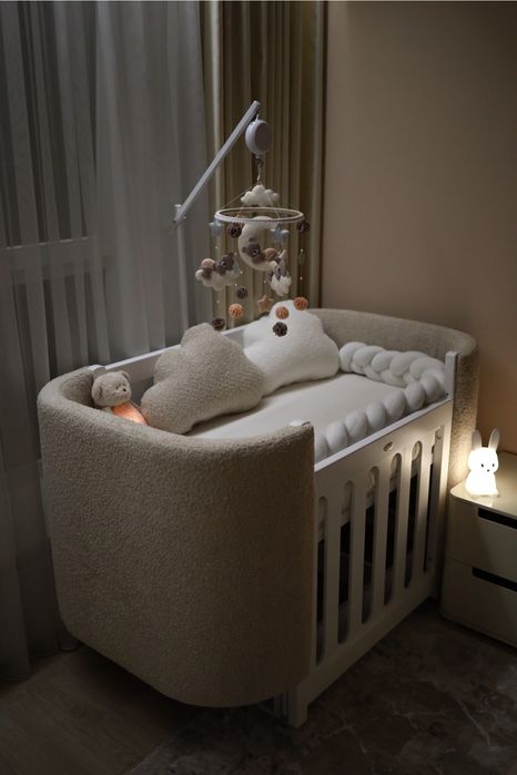 Дитяче ліжечко трансформер Ovalbed 3в1 букле Buckle Beige