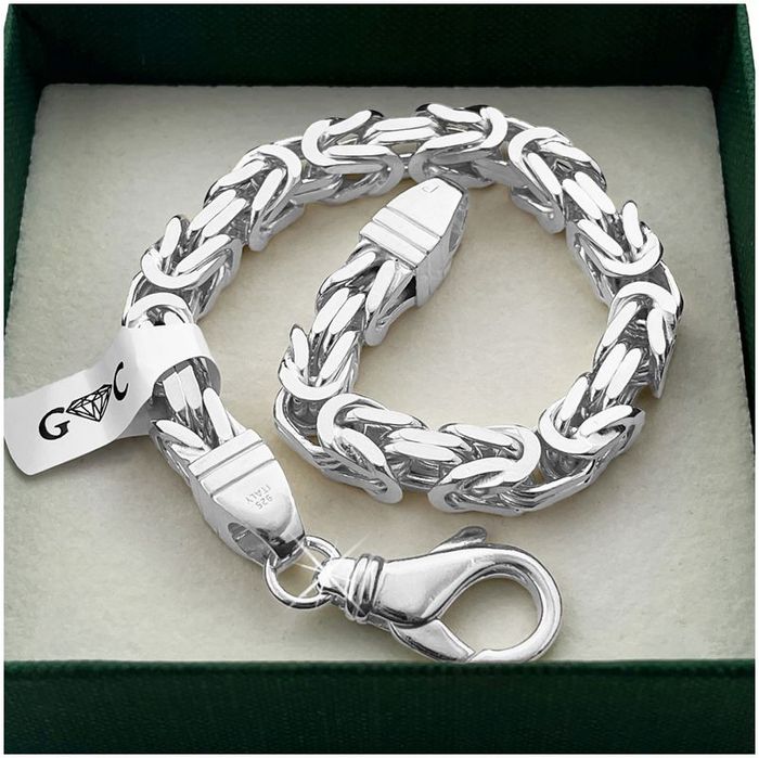 Gruba Bransoletka Męska Splot Królewski, Srebro Próba 925, 23cm/6mm Gr