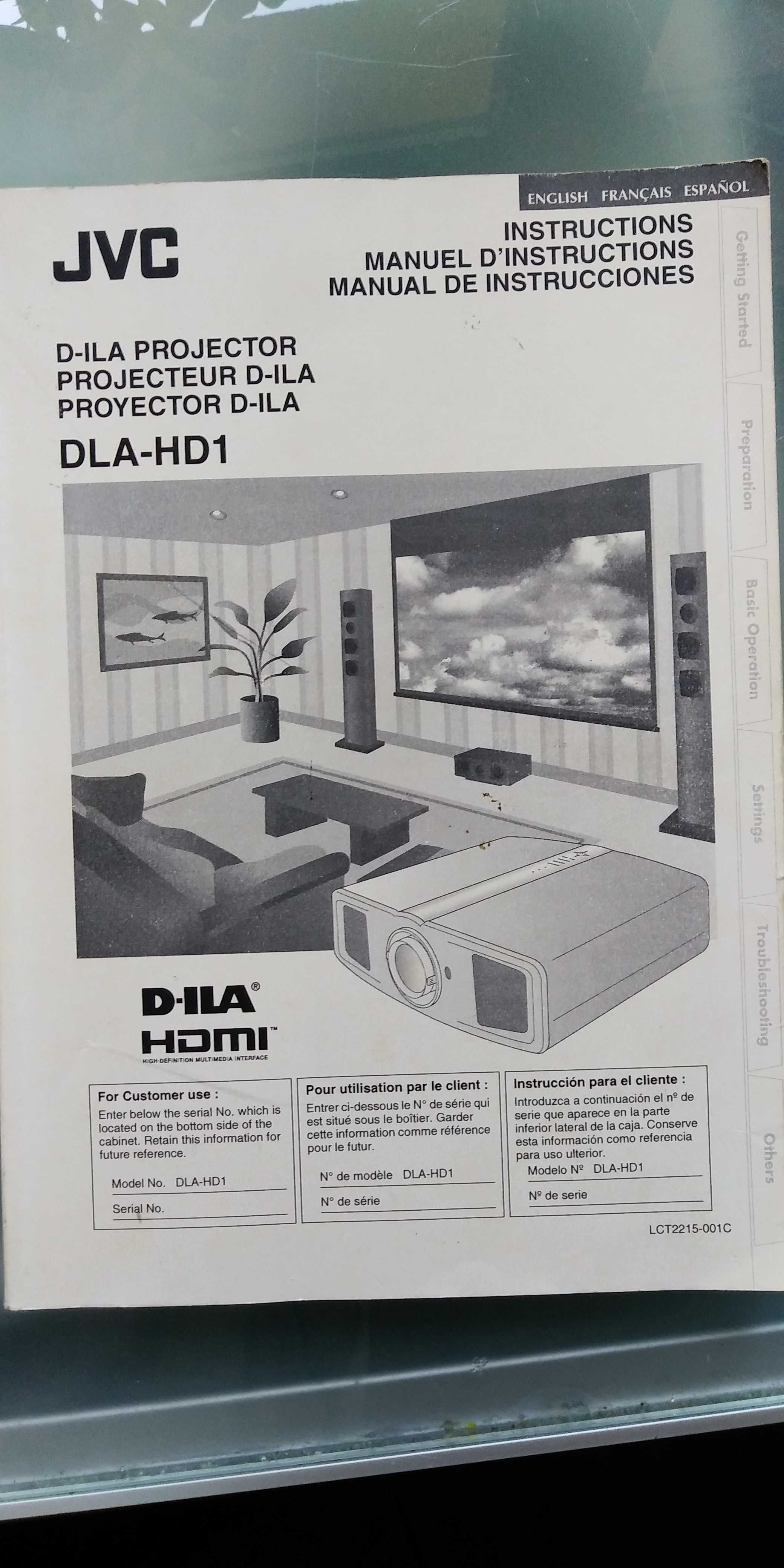 projektor JVC DLA-HD1 i ekran 110 cali z napędem