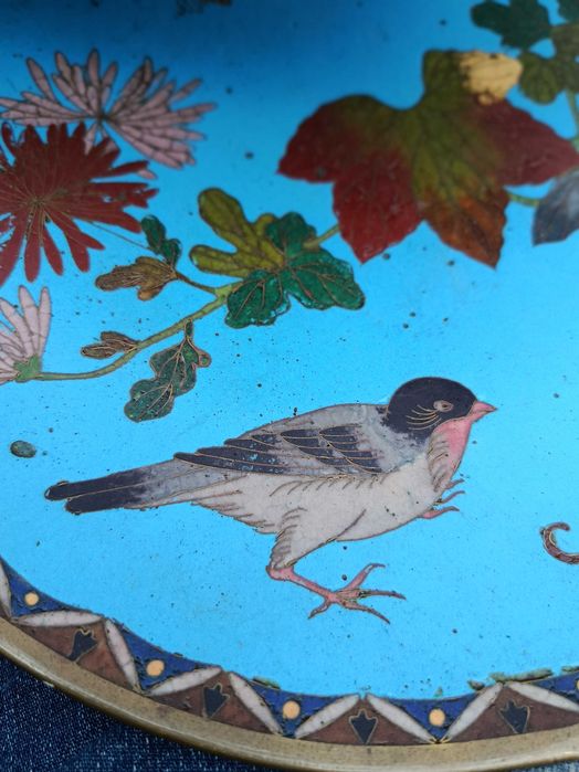 Pratos Cloisonné Japão Séc XIX 24,7 cm