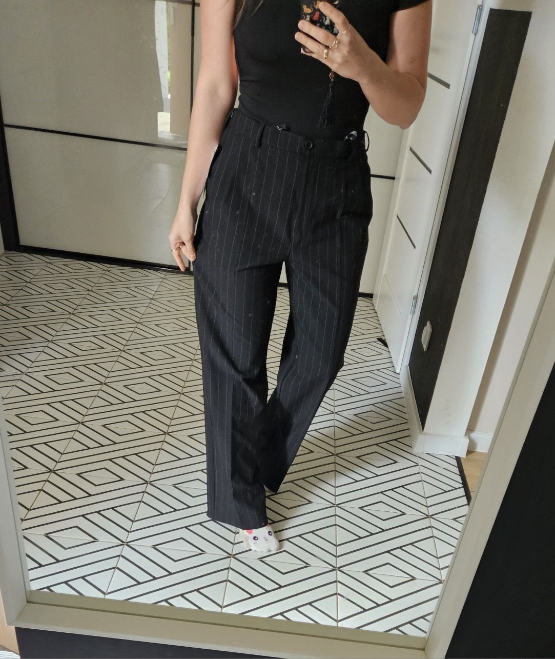 Nowe Spodnie damskie w kant  Szerokie w Paski XXL/XL - Eleganckie i Wy
