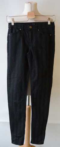 Spodnie H&M XS 34 Czarne Rurki Paski Dzinsowe