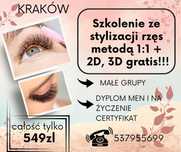 Kurs szkolenie przedłużania stylizacji rzęs 1:1 +2D, 3D Gratis - 549zł