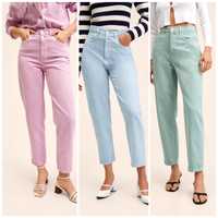 Джинси, Mango літні джинси яскраві кольорові завужені висока талія