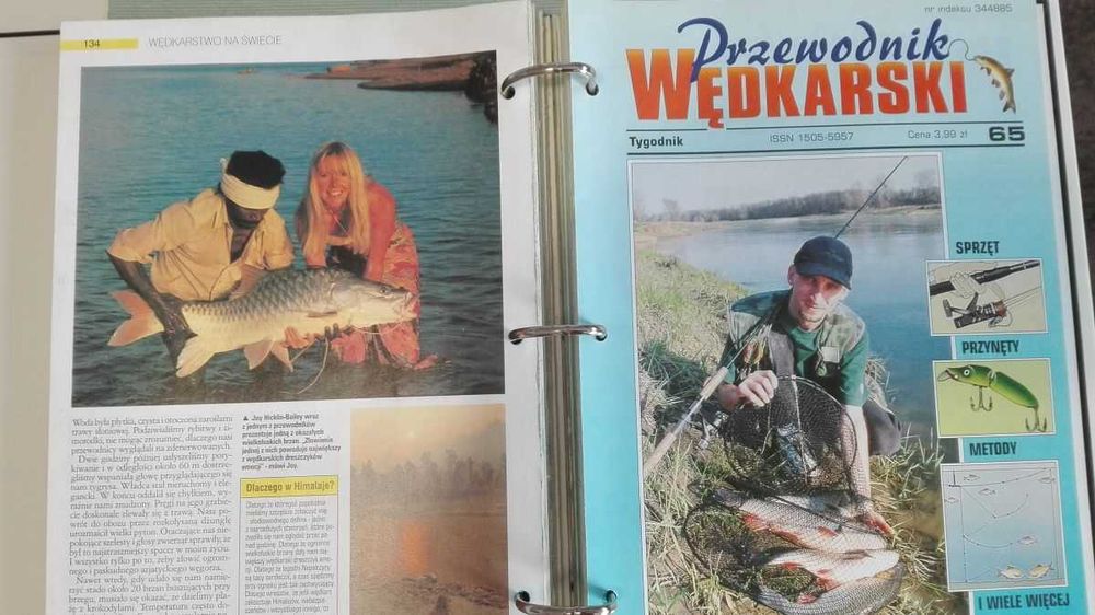 Przewodnik Wędkarski + 4 Segregatory Kolekcja 80 zeszytów Stan idealny