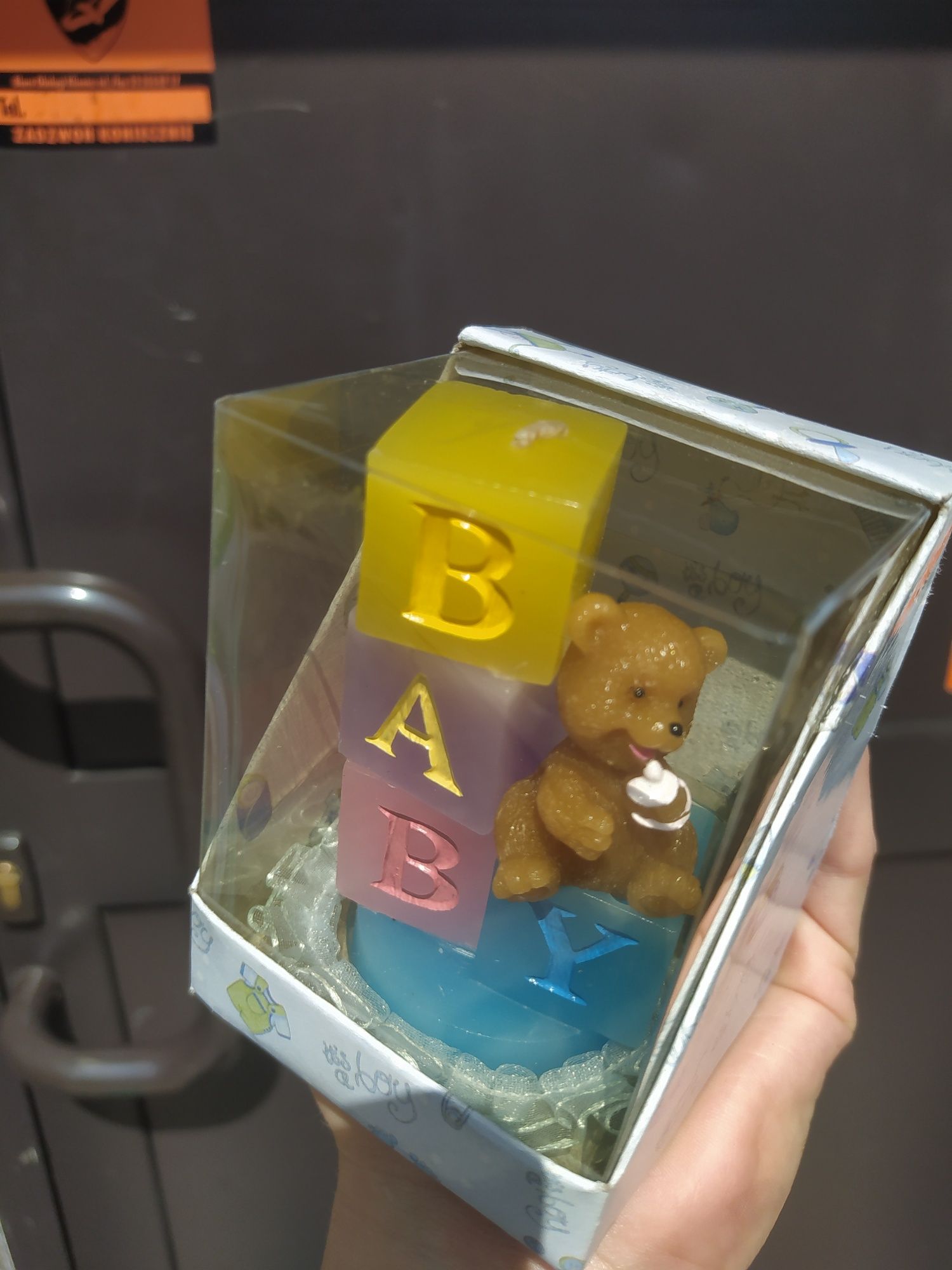 Świeczka ozdobna, baby shower