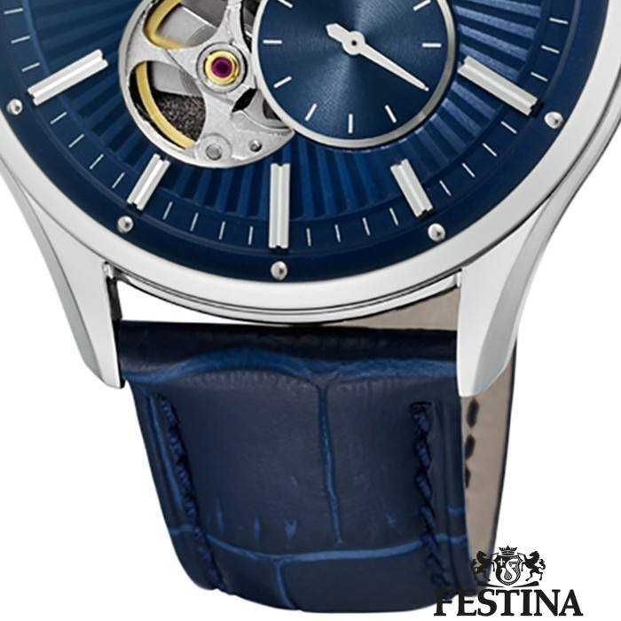 relógio FESTINA AUTOMÁTICO com correia azul de couro para  HOMEM.